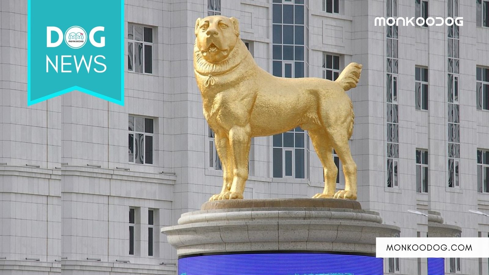 Turkmenistan Gets A Huge Dog Statue Made Of Gold