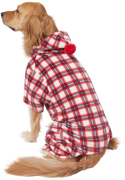 Red Plaid Pom Pom Dog Pajama
