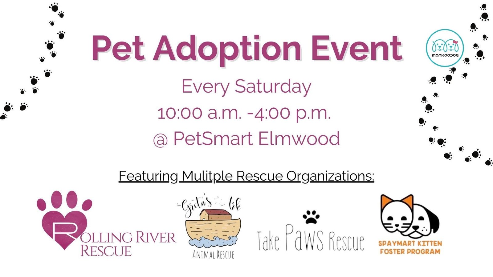 Upcoming pet event -Pet Adoption Event By Rolling River Rescue