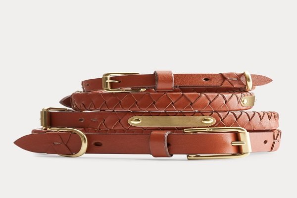 Ralph Lauren Sable Woven Leather Collar